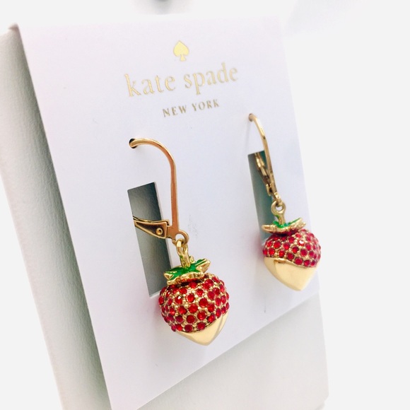‼️SOLD‼️ Kate Spade Outside the Box Strawberry Earrings - Picture 5 of 8